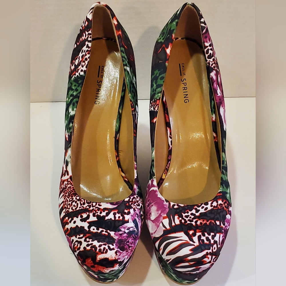 Call It Spring Poinsette Multi-Color Platform Wed… - image 2